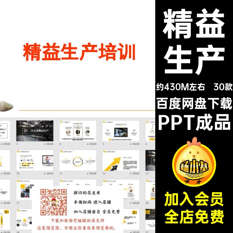 精益求精PPT成品浪费消除管理工厂工匠知识培训生产30款模板ppt