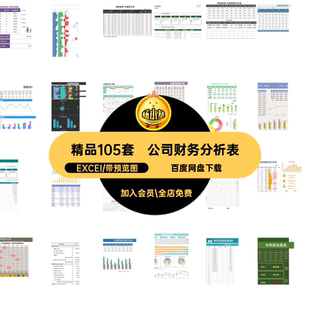 精品105套年终财务分祈表公司数据统计年度EXCEI利润报表运营表格