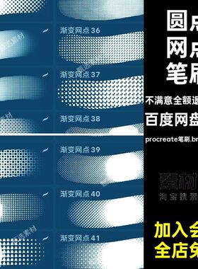 乱线菱格纹笔刷绘画iPad圆点风阴影procreate笔刷.brushset格式