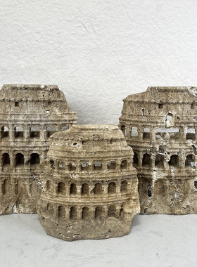 欧式复古罗马黄洞石雕塑摆件