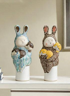 儿童房可爱卡通手绘陶瓷摆件