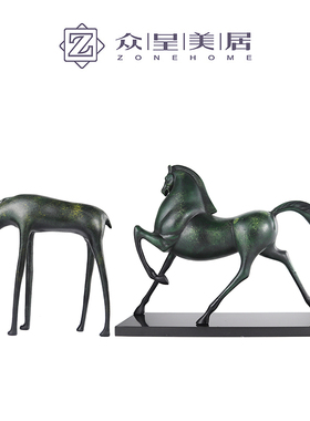 金属/大理石新中式样板间摆件
