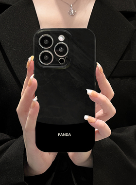 质感黑色适用iphone15手机壳苹果14promax菲林壳13/12mini全包镜头新款12/11Promax创意防摔十五高级感保护套