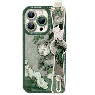 油画花朵适用华为nova11手机壳Nova11pro新款腕带nova10/9/8液态硅胶nova7se防摔支架5/4/3女全包镜头保护套