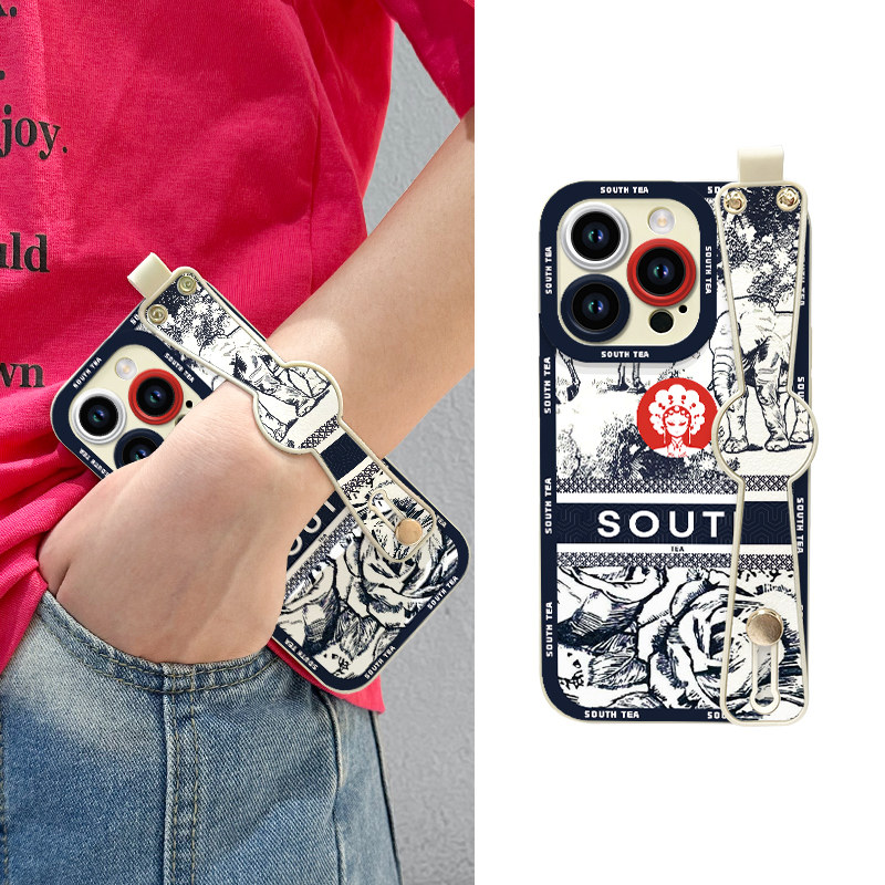 霸王戏曲适用iphone15手机壳苹果14promax腕带支架13/12pro茶姬11女xs/xr/xsmax全包mini液态硅胶8p/7p保护套