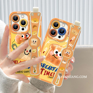 可爱吐司适用华为nova11手机壳Nova11pro新款腕带nova10/9/8液态硅胶nova7se防摔支架5/4/3女全包镜头保护套