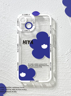 泫雅蓝花ins风适用iphone13promax手机壳苹果13春夏透明12mini天使眼简约11女散热XsMax软7/8p防摔xr潮C2682