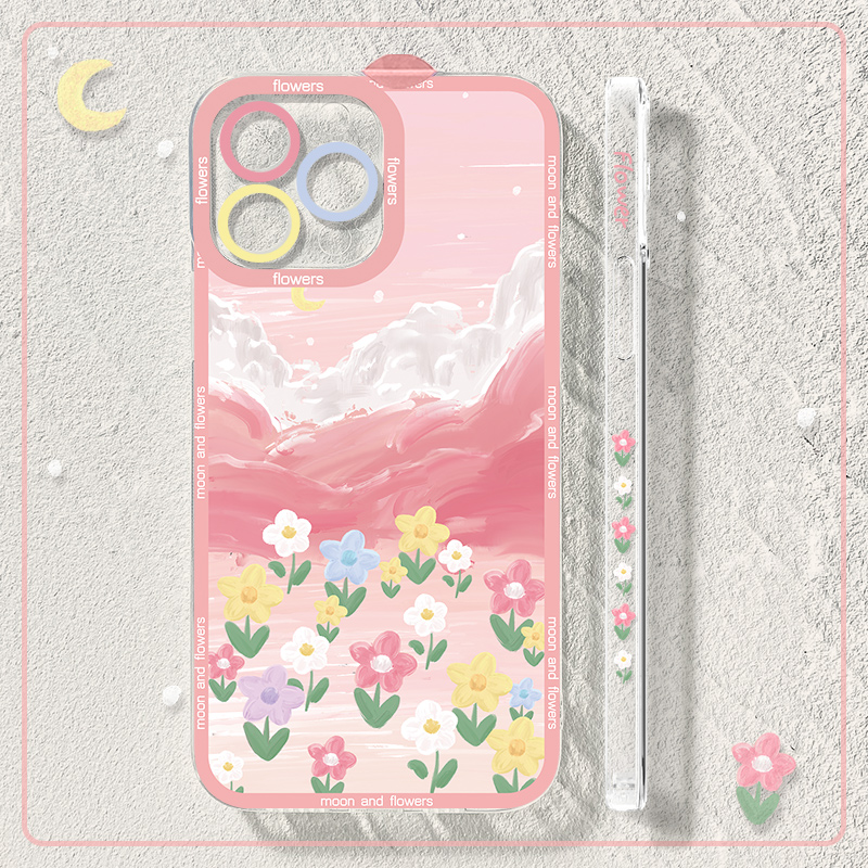 苹果13pro手机壳C4572月光粉霞