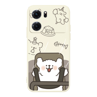 欢乐游玩狗狗oppok10手机壳k10pro新款K9液态硅胶K9S超薄防摔k7卡通全包镜头欧珀k7x网红女k5简约K10PRO外套