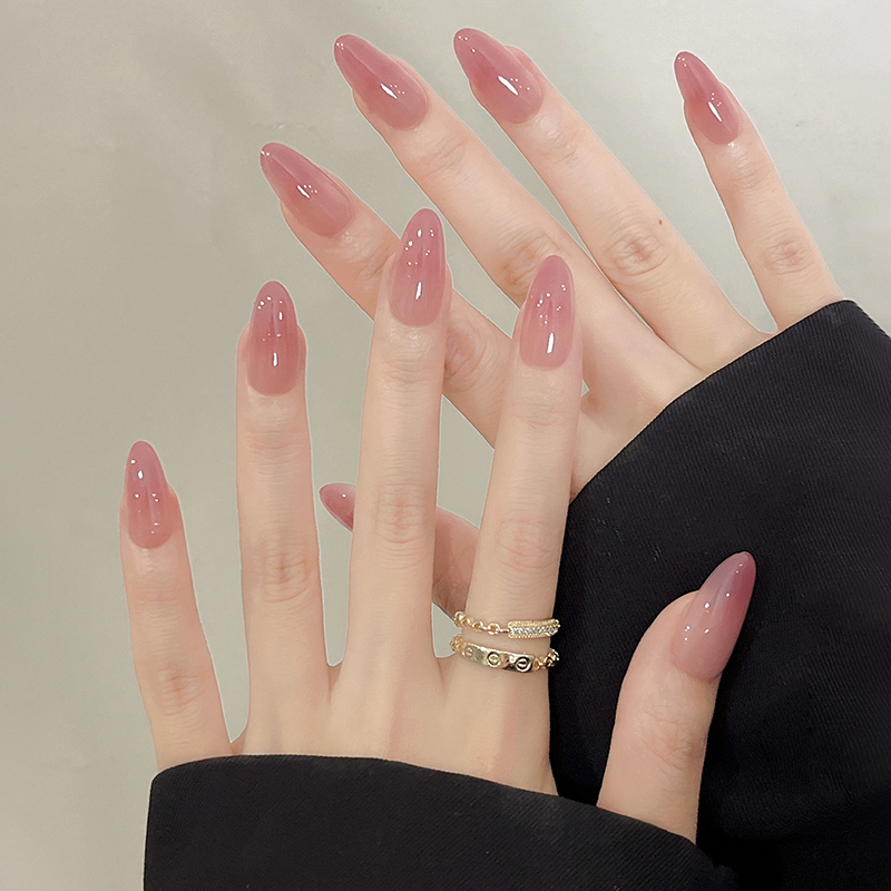 百搭氛围感黄黑皮显白杏仁穿戴甲