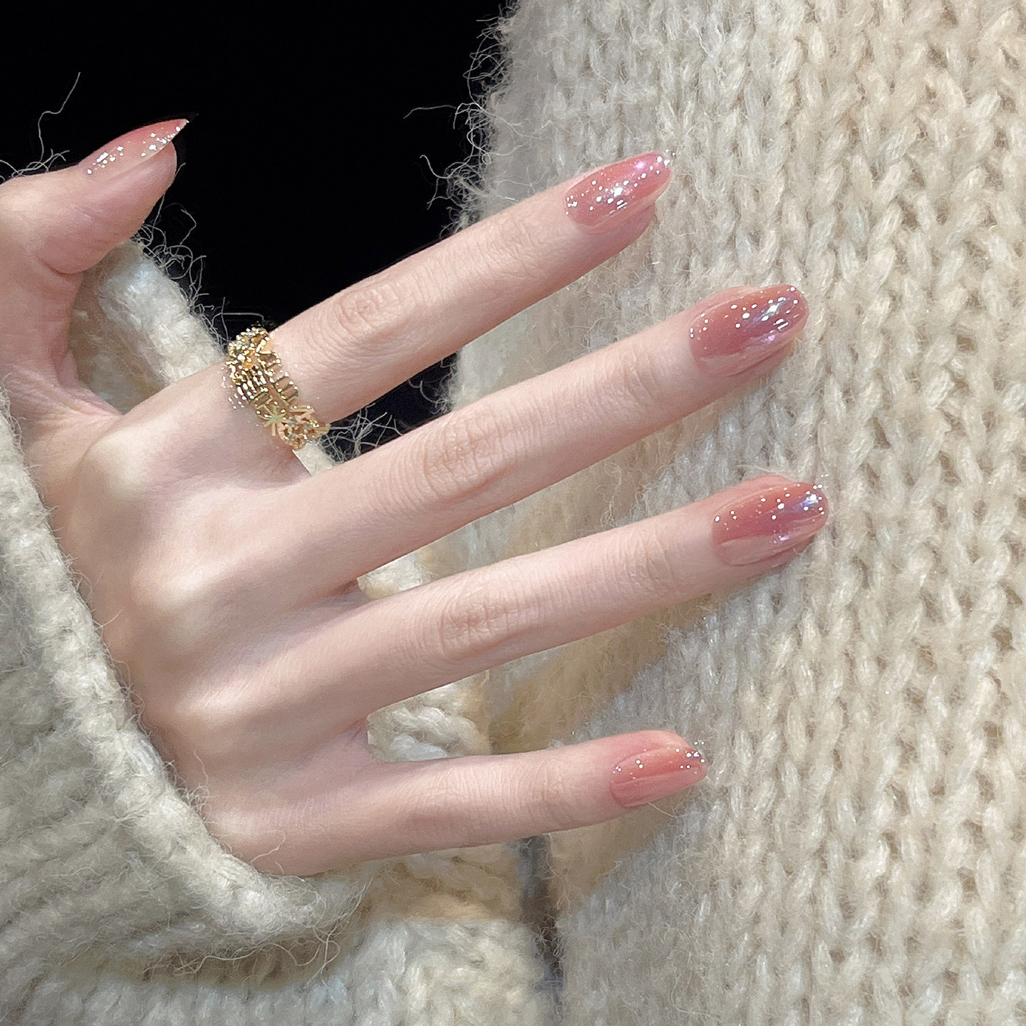 纯手工穿戴甲短款裸粉色海莉同款电镀美甲2026新款高级感桃腮流霞,彩妆/香水/美妆工具,穿戴甲/甲片,淘宝优惠券,粉丝福利购,淘宝优惠卷