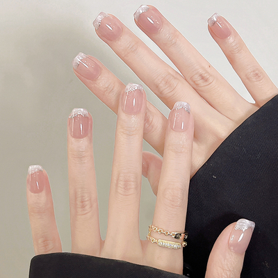 2025新年款细闪手绘法式气质美甲