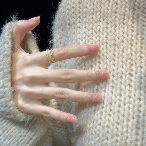 小红书热推妈生感裸色手工穿戴甲