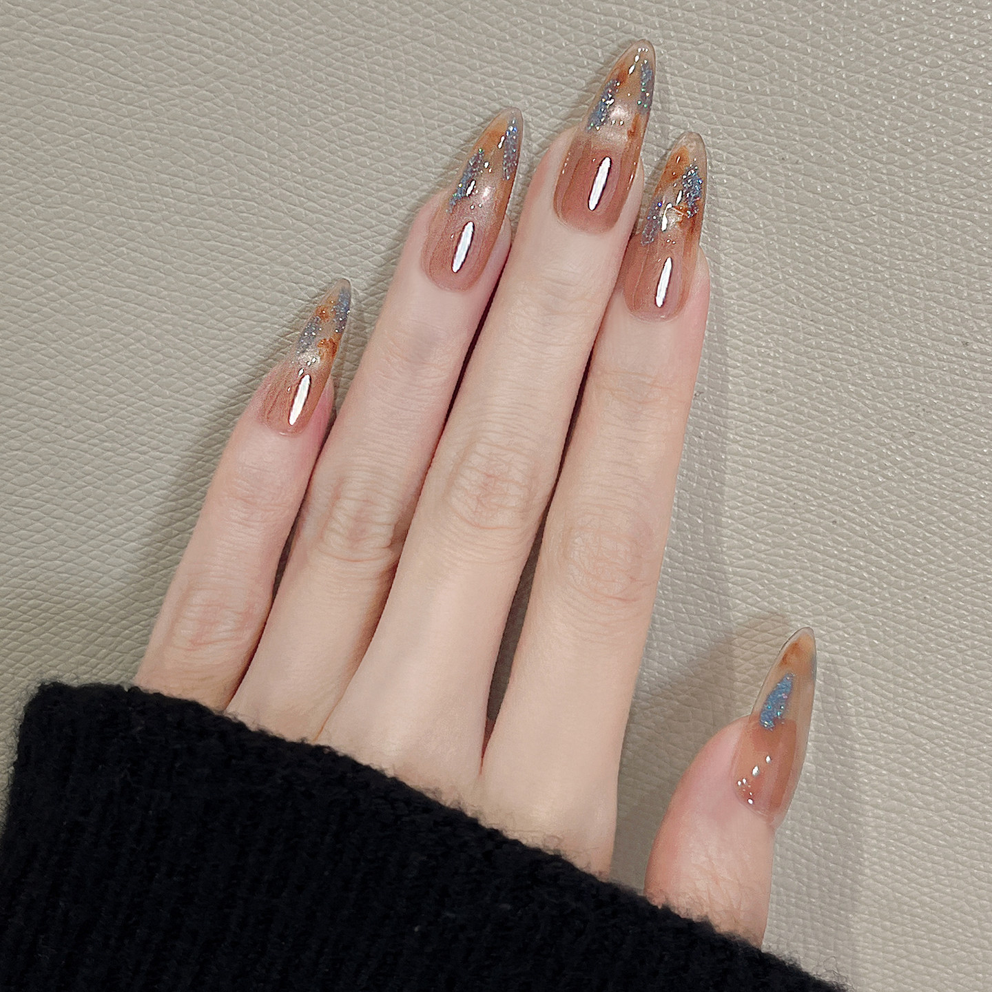 秋冬琥珀晕染猫眼2026新款高级感手工穿戴美甲中长款贴片暮色琥珀,彩妆/香水/美妆工具,穿戴甲/甲片,淘宝优惠券,粉丝福利购,淘宝优惠卷