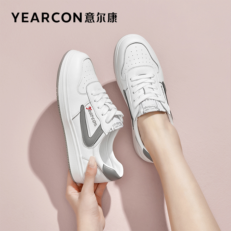 意尔康春季新款软底舒适真皮女鞋