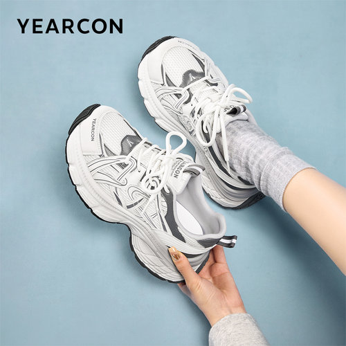 意尔康女鞋2025新款秋季老爹鞋女厚底增高休闲鞋子百搭运动鞋时尚