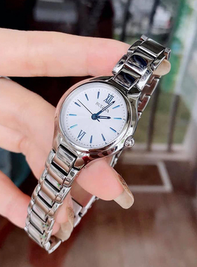 欧美Bulova手表女款宝路华白色表盘蓝针钢带石英休闲女腕表96L215