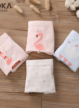 poka童装女童棉质平角内裤2025新款韩版女孩四季可穿宝宝儿童短裤