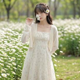 防晒衣外搭自然风大码 薄款 女士小外套 女夏季 甜美风碎花雪纺开衫