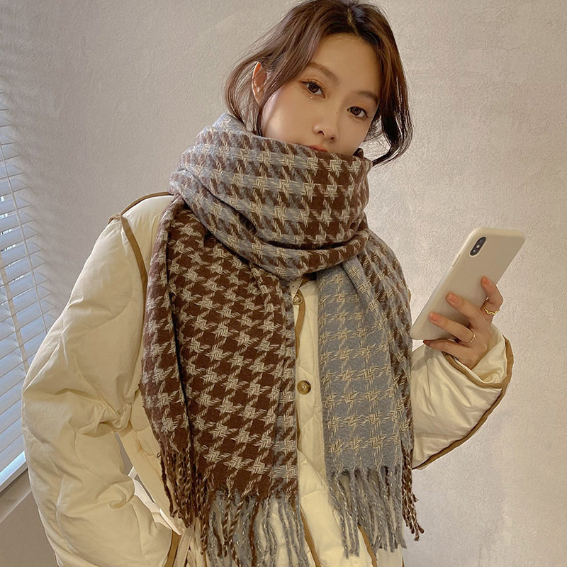 围巾女士冬季防风保暖针织毛线围脖韩系甜美百搭加厚防寒双面披肩