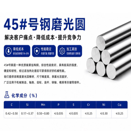 45号钢调质圆棒 45钢调制圆钢 磨光圆/冷拉光圆/研磨棒/光轴/光杆
