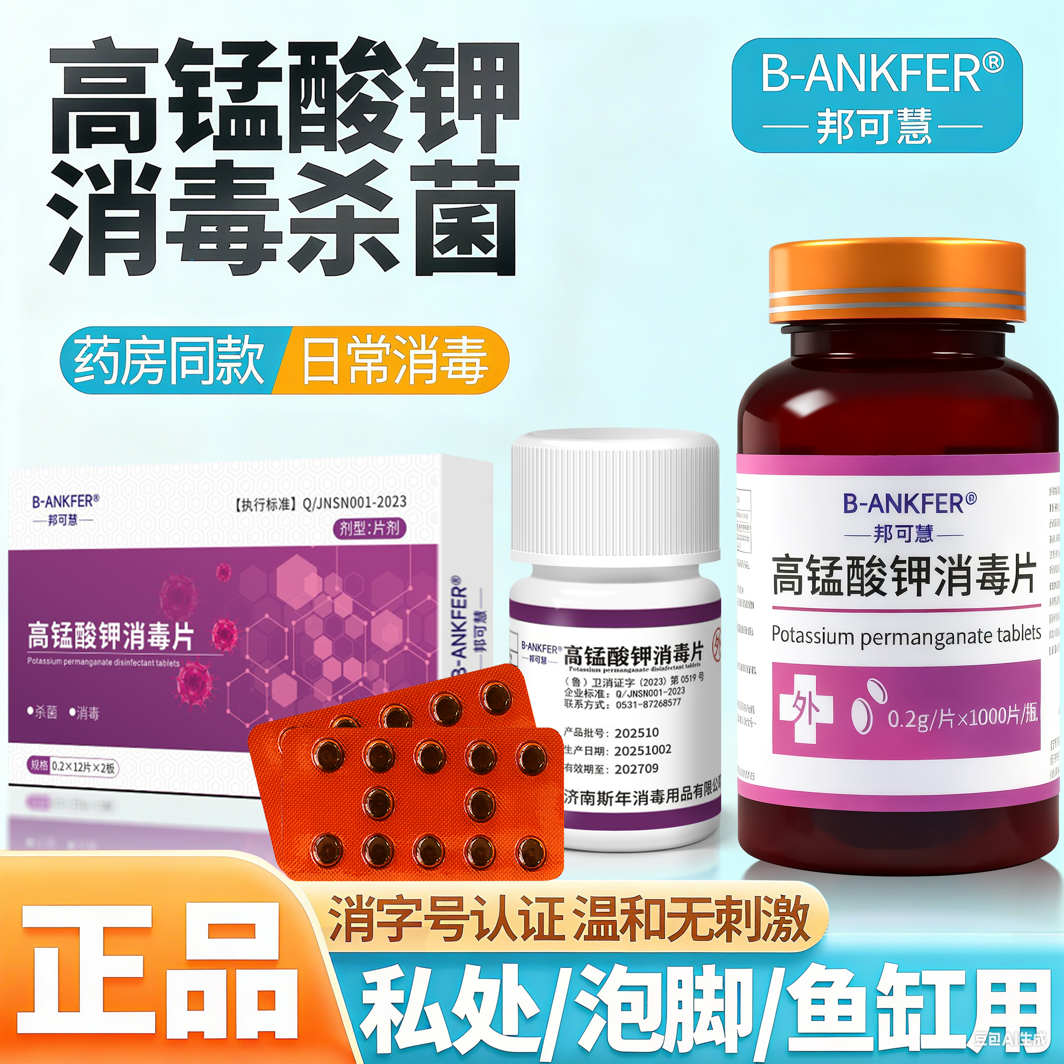 高锰酸钾片外用坐浴妇科杀菌泡脚