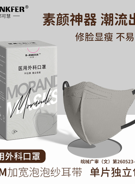 灰色医用外科口罩立体3d一次性医疗男潮款帅气个性正品透气薄款夏