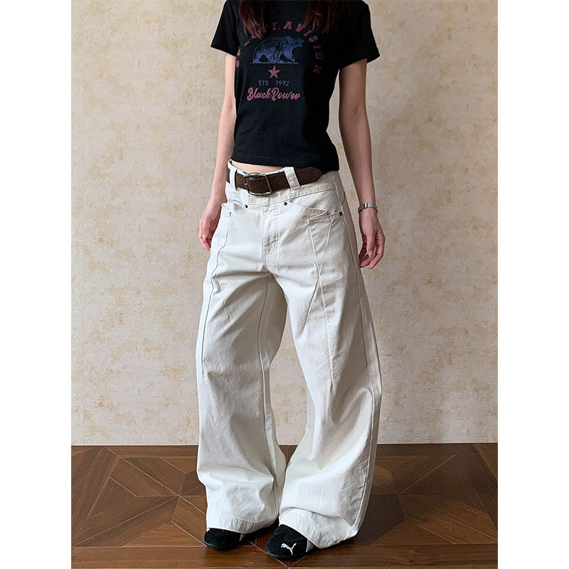 美式复古立体剪裁廓形工装裤女弯刀宽松显瘦vintage休闲长裤子潮,女装/女士精品,休闲裤,淘宝优惠券,粉丝福利购,淘宝优惠卷