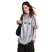 美式 复古vintage球衣短袖 t恤男女嘻哈痞帅宽松百搭运动上衣ins潮