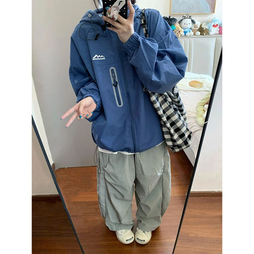 夏季蓝色UPF50防晒衣女薄款