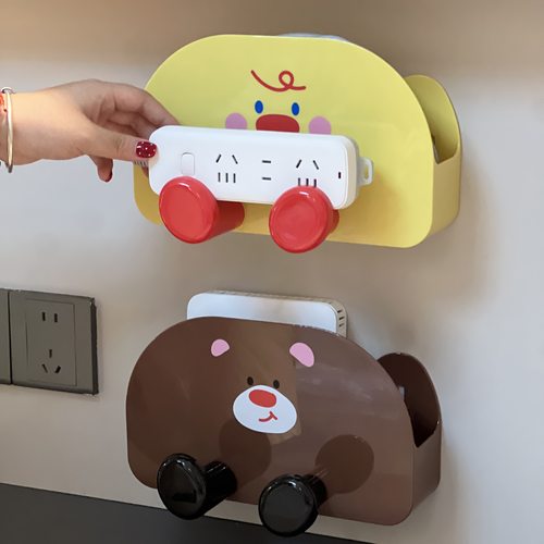 可爱wifi路由器收纳盒机顶盒隐藏收纳上墙架光猫排插插座固定器