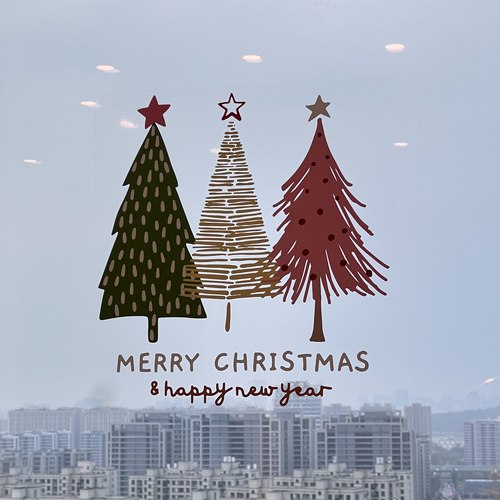 静电窗花圣诞节系列橱窗玻璃门窗户装饰品圣诞树场景布置装饰贴画