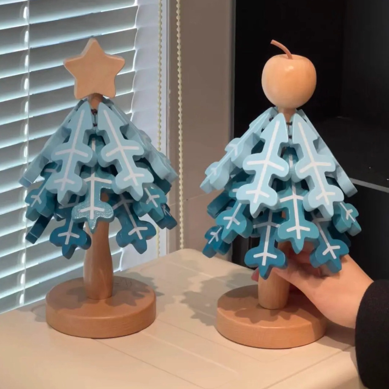 圣诞树隔热垫一棵树杯垫创意实木餐桌摆件高级感防烫餐垫