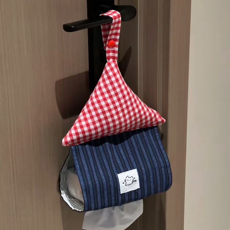 可爱小房子壁挂纸巾袋宿舍家用卫生间抽纸盒高颜值壁挂式纸巾挂袋