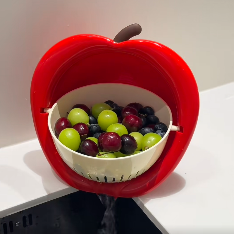 新款苹果沥水篮可爱双层洗水果神器家用厨房客厅高颜值果篮洗菜盆,餐饮具,洗菜盆/沥水篮/漏水筛,淘宝优惠券,粉丝福利购,淘宝优惠卷