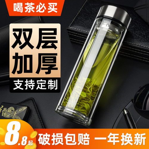 水杯男2026新款高硼硅带杯盖