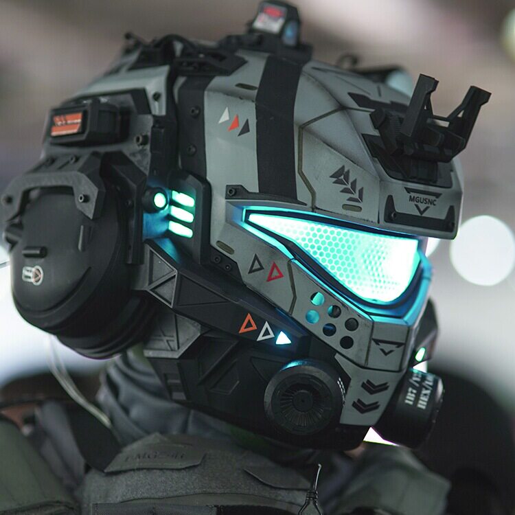 先驱重工泰坦陨落脉冲刀cosplay头盔可佩戴rgb灯光面罩可开合
