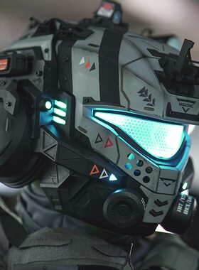 先驱重工泰坦陨落脉冲刀cosplay头盔可佩戴rgb灯光面罩可开合
