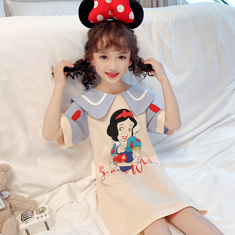 亲子装夏季睡裙女童纯棉洋气睡衣中大童薄款透气空调服儿童睡衣夏