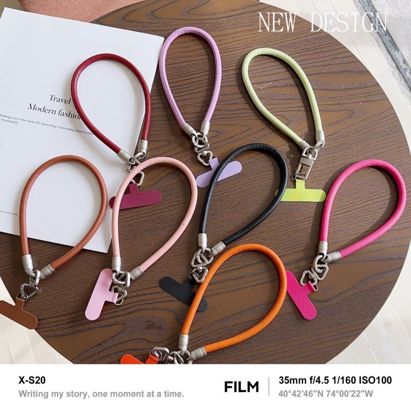 高品质皮质手机挂绳手腕旅行防丢绳新款挂链挂件手机壳车钥匙扣手绳男女款结实耐用简约百搭腕带手机链短绳潮