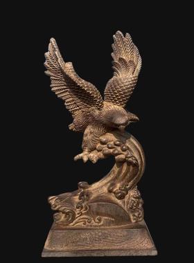 越南沉香木原木大展宏图雄鹰大鹏展翅实木雕刻办公摆件木质工艺品