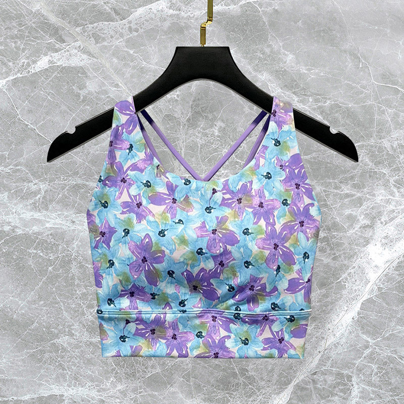 彩色瑜伽背心女夏季新款带胸垫