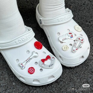 骨头爱心helloKitty鞋花洞洞鞋可爱女生装饰配饰适配crocs卡扣