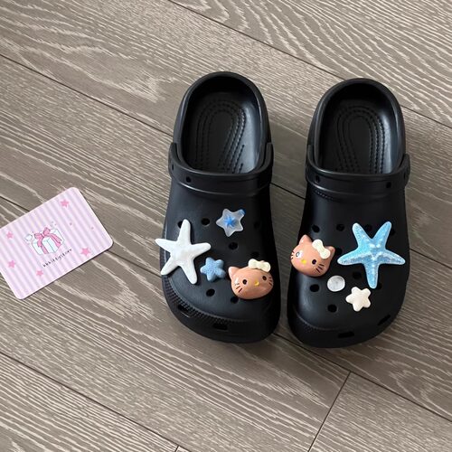 【海星巧克力kt】洞洞鞋鞋花少女生适配crocs鞋扣配件diy装饰配饰