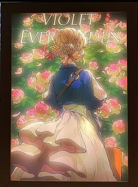 薇尔莉特灯光画小夜灯紫罗兰永恒花园动画摆件动漫治愈系发光画