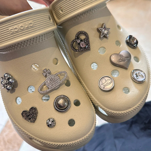 Sunsikei失落土星洞洞鞋配饰鞋扣立体高级感鞋花骨白crocs装饰扣