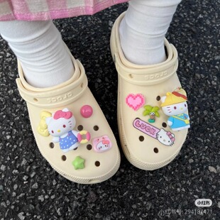 立体泳圈hellokitty洞洞鞋鞋花男女生适配配饰crocs鞋扣配件diy