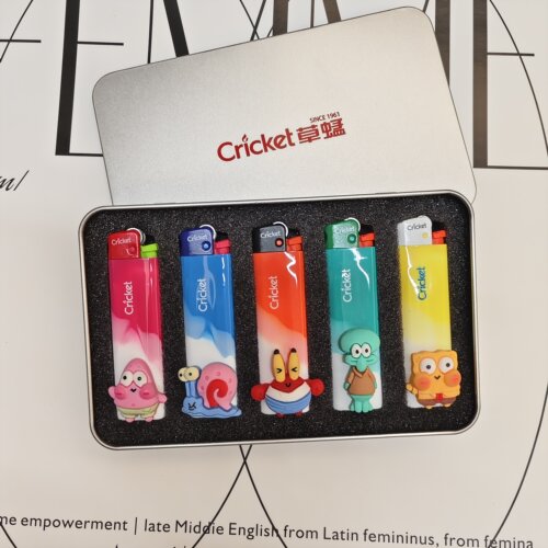 可爱比奇堡海绵宝宝cricket草蜢砂轮打火机女生礼物2026新款火机
