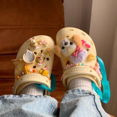 饼饼鞋花洞洞鞋鞋扣配饰男女生鞋扣可琦安配件卡骆驰crocs装饰扣