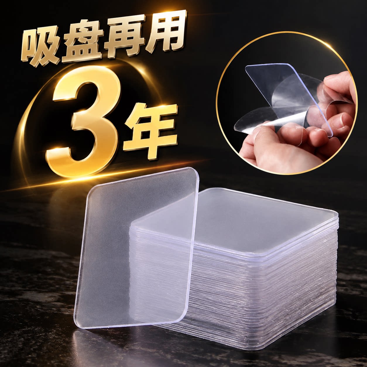 强力方形双面胶置物架吸盘贴片图片